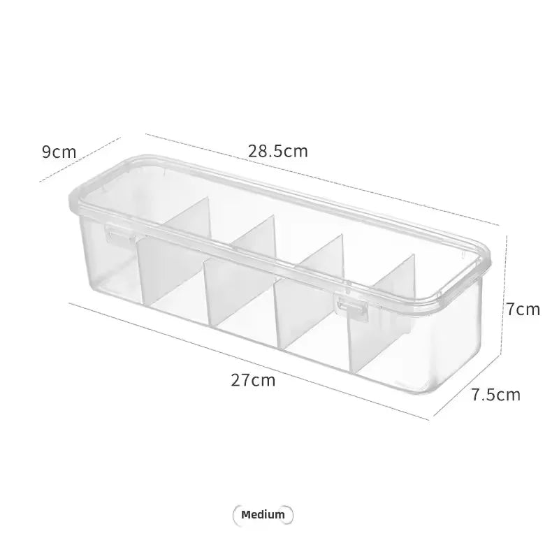 Clear Cable Organizer Box with Lid - Desktop Cord Storage Case