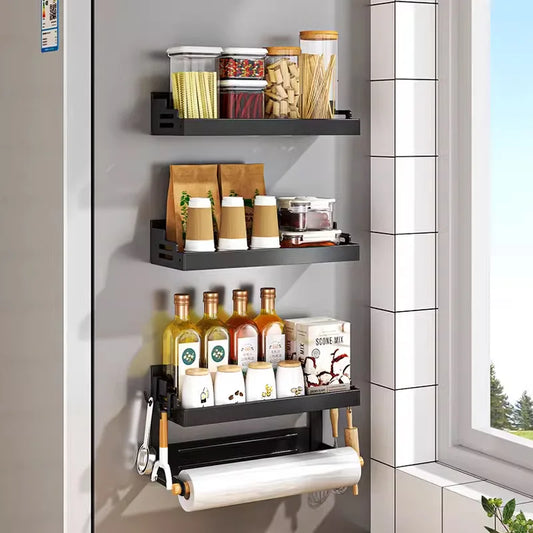 Magnetic Refrigerator Side Shelf - 2-Layer Kitchen Storage Organizer