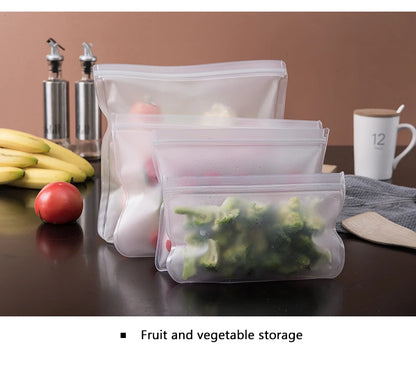 Reusable Silicone Food Storage Bags - Leakproof Lunch Containers Set