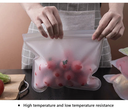 Reusable Silicone Food Storage Bags - Leakproof Lunch Containers Set