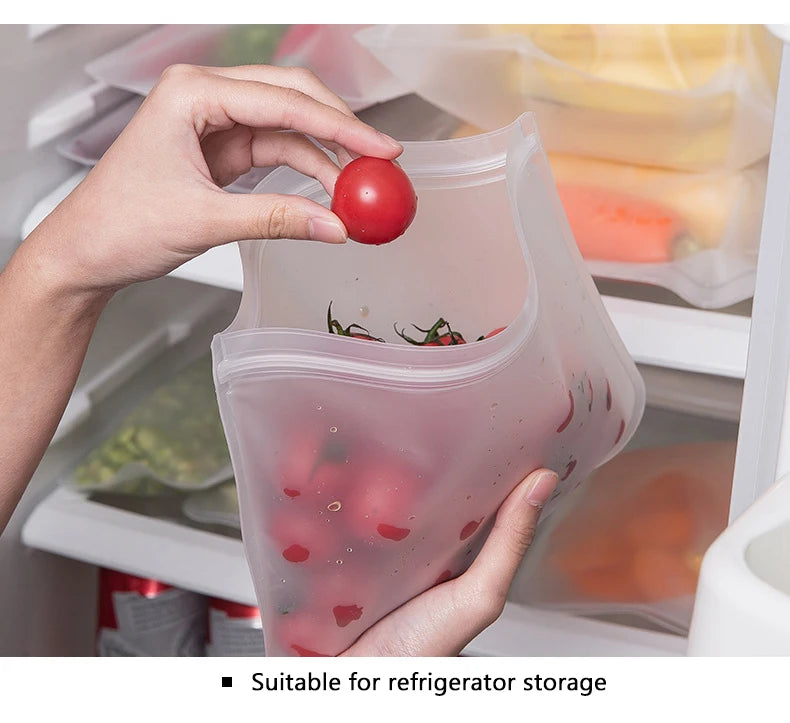 Reusable Silicone Food Storage Bags - Leakproof Lunch Containers Set