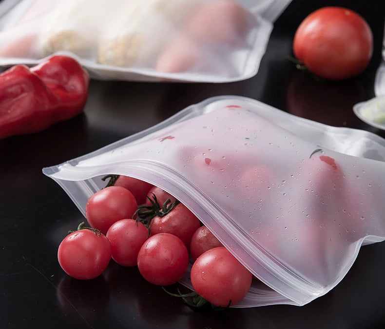 Reusable Silicone Food Storage Bags - Leakproof Lunch Containers Set