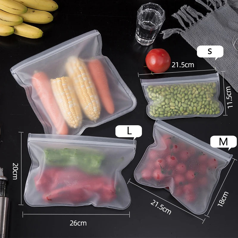 Reusable Silicone Food Storage Bags - Leakproof Lunch Containers Set