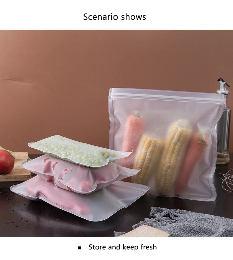 Reusable Silicone Food Storage Bags - Leakproof Lunch Containers Set