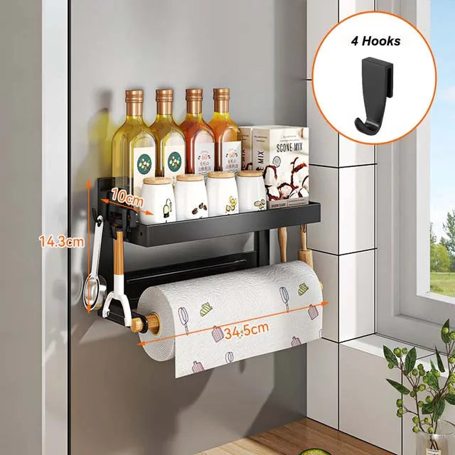 Magnetic Refrigerator Side Shelf - 2-Layer Kitchen Storage Organizer