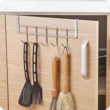 No Drill Over Door Hooks 5 Hooks Heavy Duty Organizer Space-Saving Wall Hanger for Coat Key Towel in Closet Bedroom Hallway