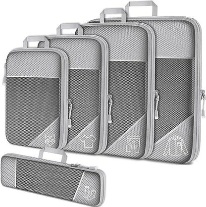 Compression Packing Cubes Set - Expandable Mesh Travel Luggage Organizers