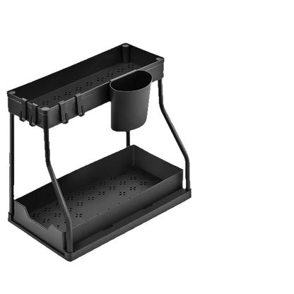 Under Sink Organizer - 2-Tier Pull-Out Storage Rack for Kitchen & Bathroom