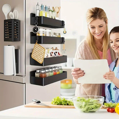 Magnetic Fridge Storage Baskets 2-Pack - Space-Saving Refrigerator Organizer