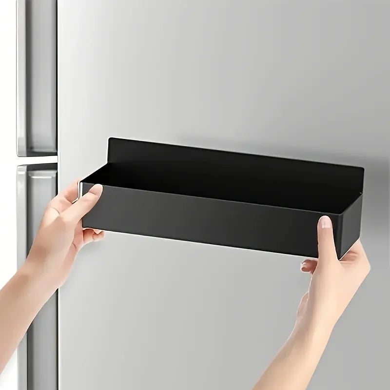 Magnetic Fridge Storage Baskets 2-Pack - Space-Saving Refrigerator Organizer