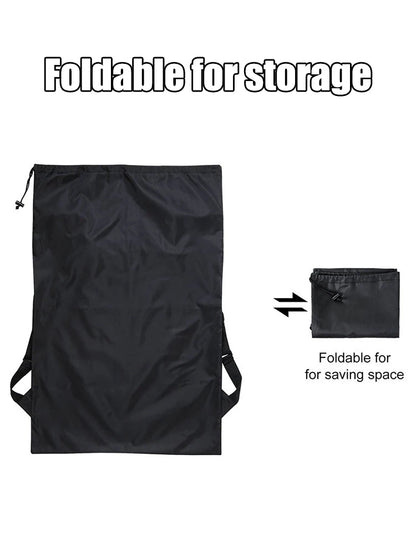 Foldable Laundry Backpack - Large Capacity Dirty Clothes Organizer for Travel, Dorm & Gym  -Resistant Polyester, Drawstring