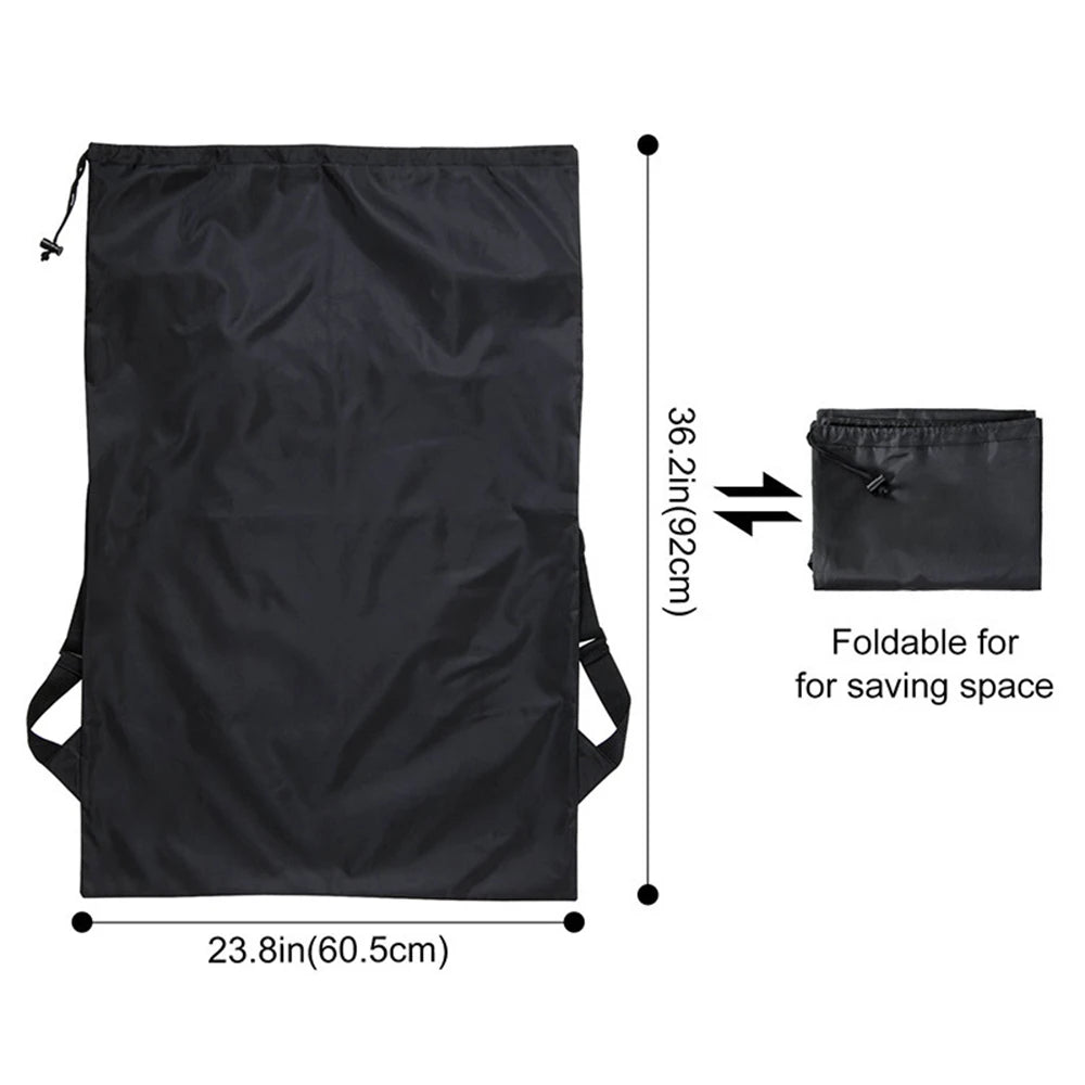 Foldable Laundry Backpack - Large Capacity Dirty Clothes Organizer for Travel, Dorm & Gym  -Resistant Polyester, Drawstring