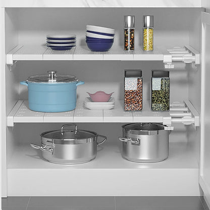 Adjustable Closet Shelf Organizer - Expandable Tension Rod Storage Rack