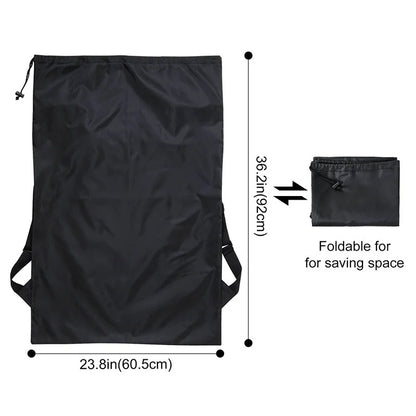 Foldable Laundry Backpack - Large Capacity Dirty Clothes Organizer for Travel, Dorm & Gym  -Resistant Polyester, Drawstring