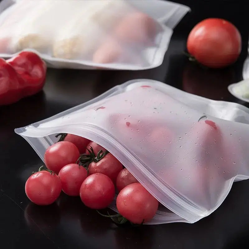 Reusable Silicone Food Storage Bags - Leakproof Lunch Containers Set