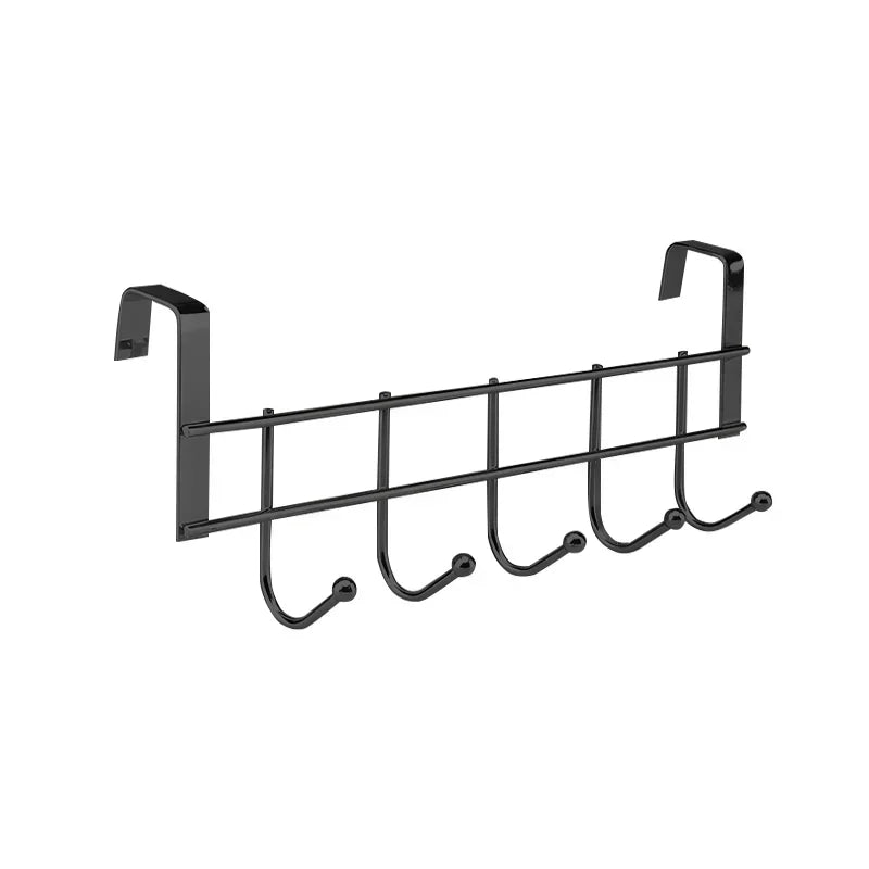 No Drill Over Door Hooks 5 Hooks Heavy Duty Organizer Space-Saving Wall Hanger for Coat Key Towel in Closet Bedroom Hallway