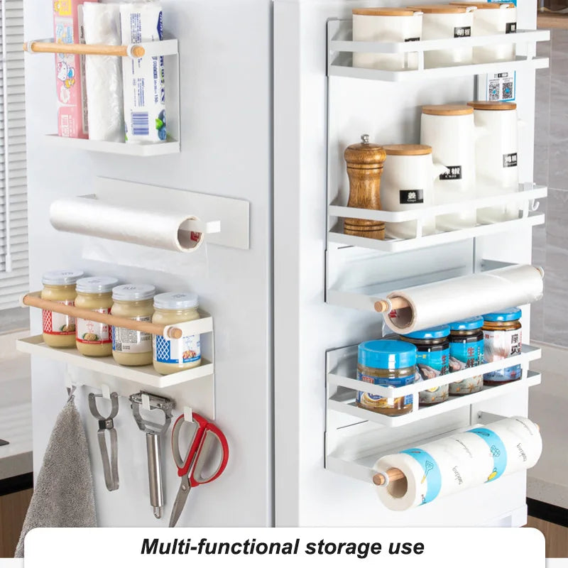 Magnetic Refrigerator Side Shelf - 2-Layer Kitchen Storage Organizer