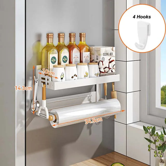 Magnetic Refrigerator Side Shelf - 2-Layer Kitchen Storage Organizer