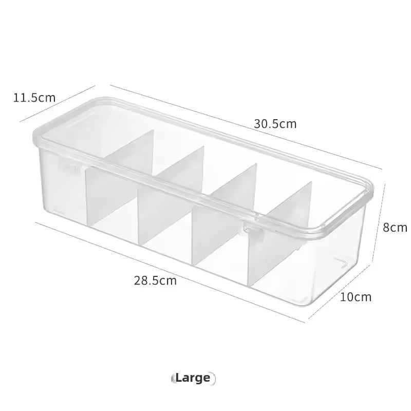 Clear Cable Organizer Box with Lid - Desktop Cord Storage Case