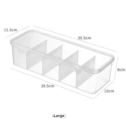 Clear Cable Organizer Box with Lid - Desktop Cord Storage Case