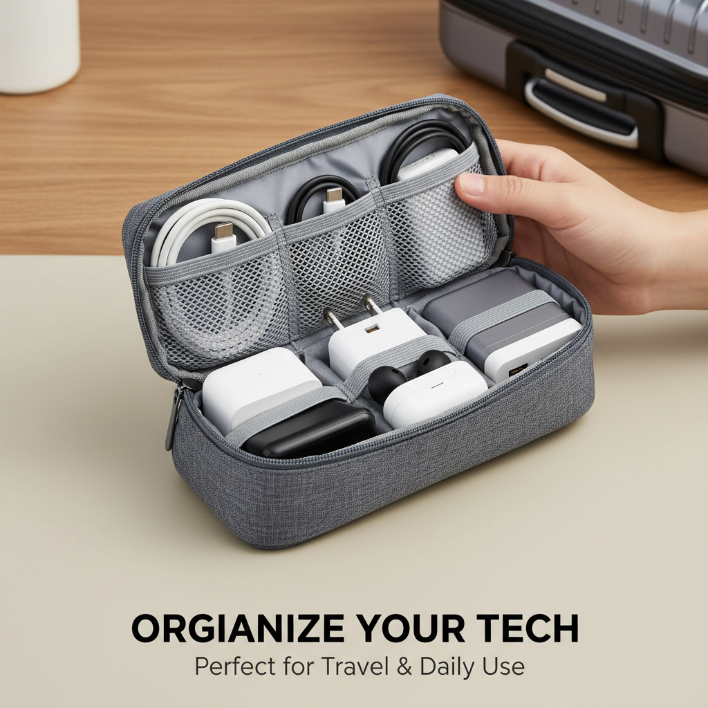 Travel Cable Bag Portable Digital USB Gadget Organizer Charger Wires Cosmetic Zipper Storage Pouch kit Case Accessories Supplies