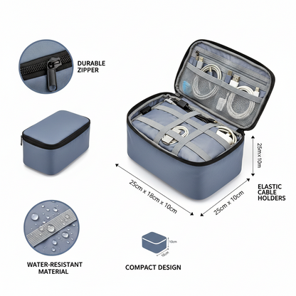Travel Cable Bag Portable Digital USB Gadget Organizer Charger Wires Cosmetic Zipper Storage Pouch kit Case Accessories Supplies