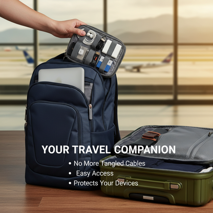 Travel Cable Bag Portable Digital USB Gadget Organizer Charger Wires Cosmetic Zipper Storage Pouch kit Case Accessories Supplies